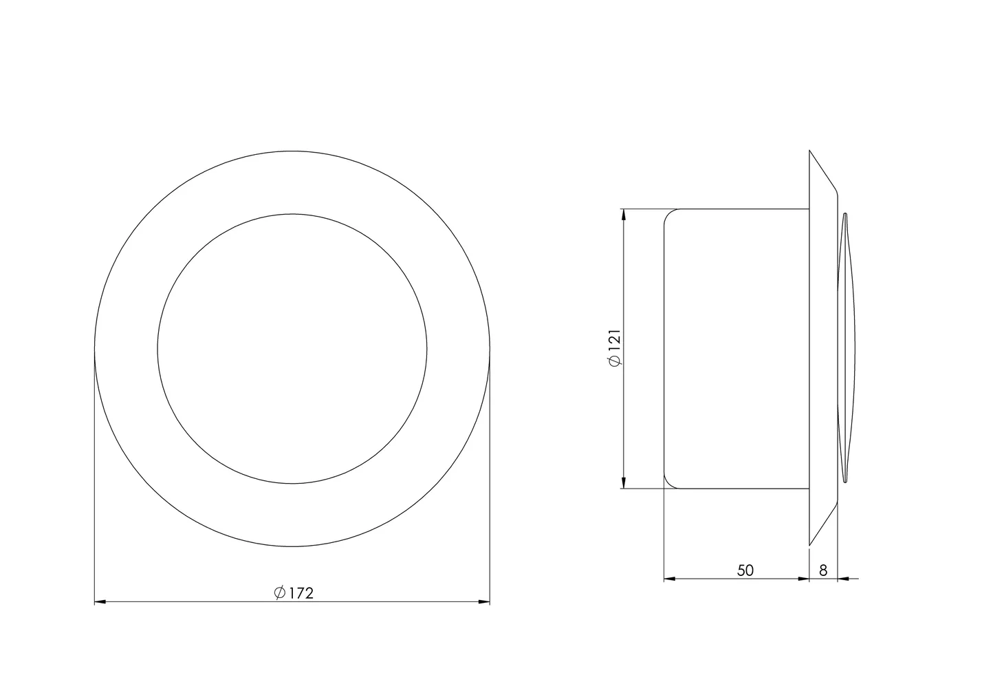 VENTILATSIOONIPLAFOON EUROPLAST METALLIST VÄLJATÕMBE DM125I