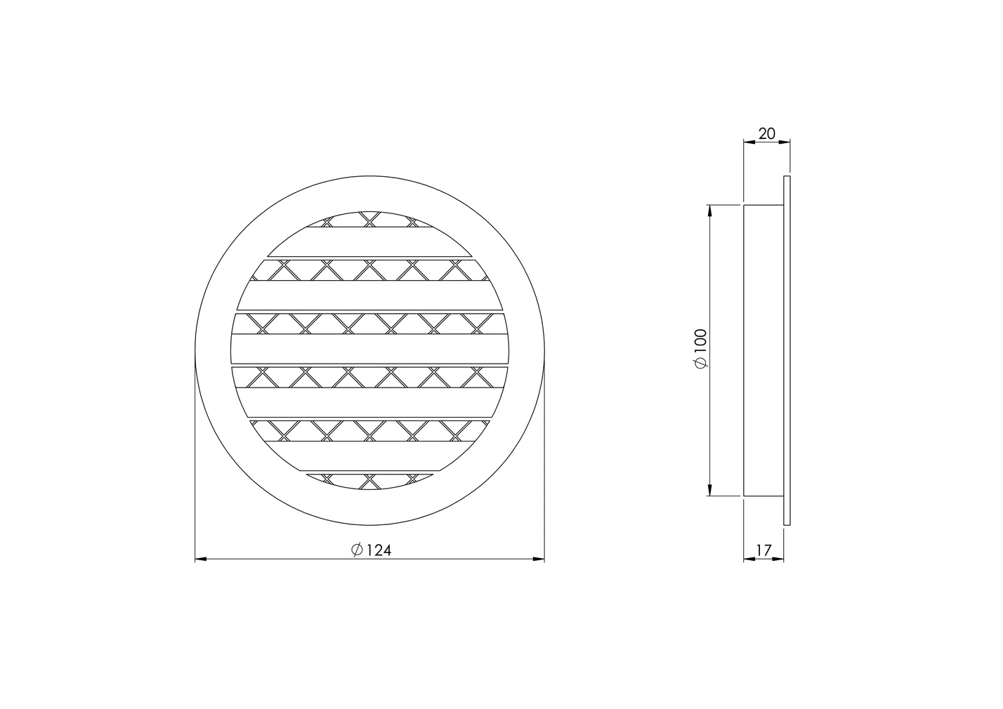VENTILATSIOONIREST EUROPLAST MRA100 ALUMIINIUM PRUUN
