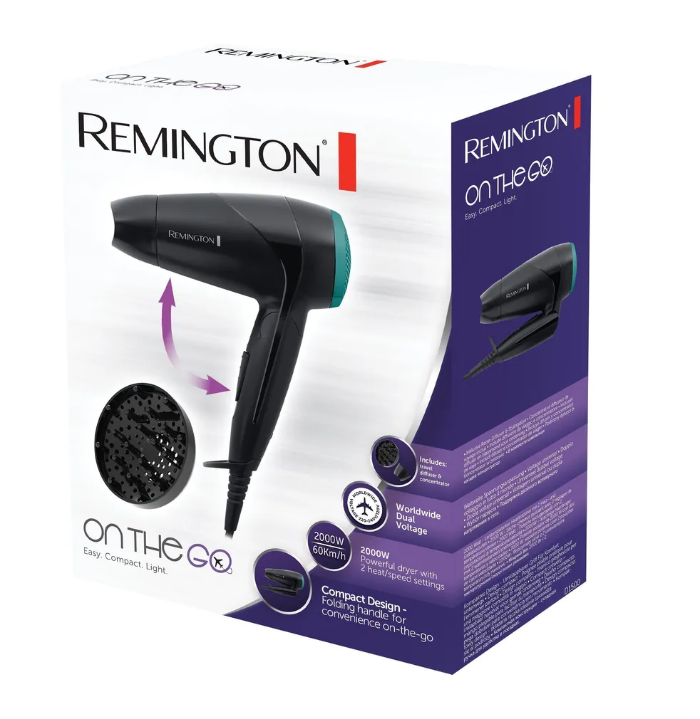 FÖÖN REMINGTON ON THE GO COMPACT DRYER 2000 D1500