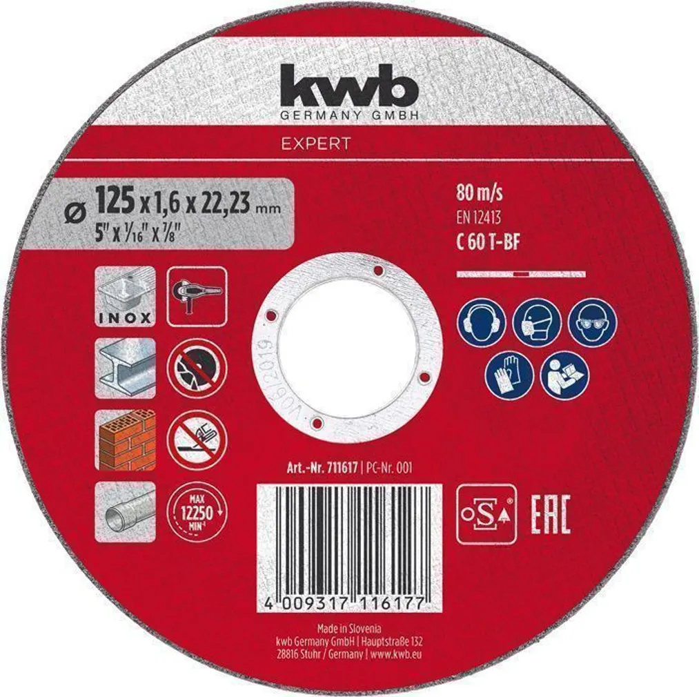 LÕIKEKETAS KWB, UNIVERSAALNE 125 × 1,6