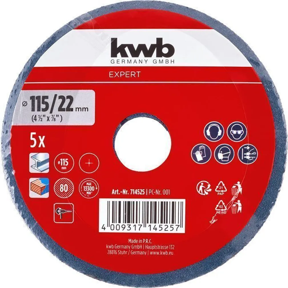 KIUDKETAS KWB, TSIRKOON 115MM G80 5TK