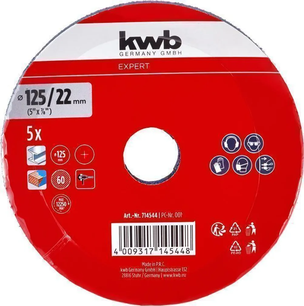 KIUDKETAS KWB, TSIRKOON 125MM G60 5TK