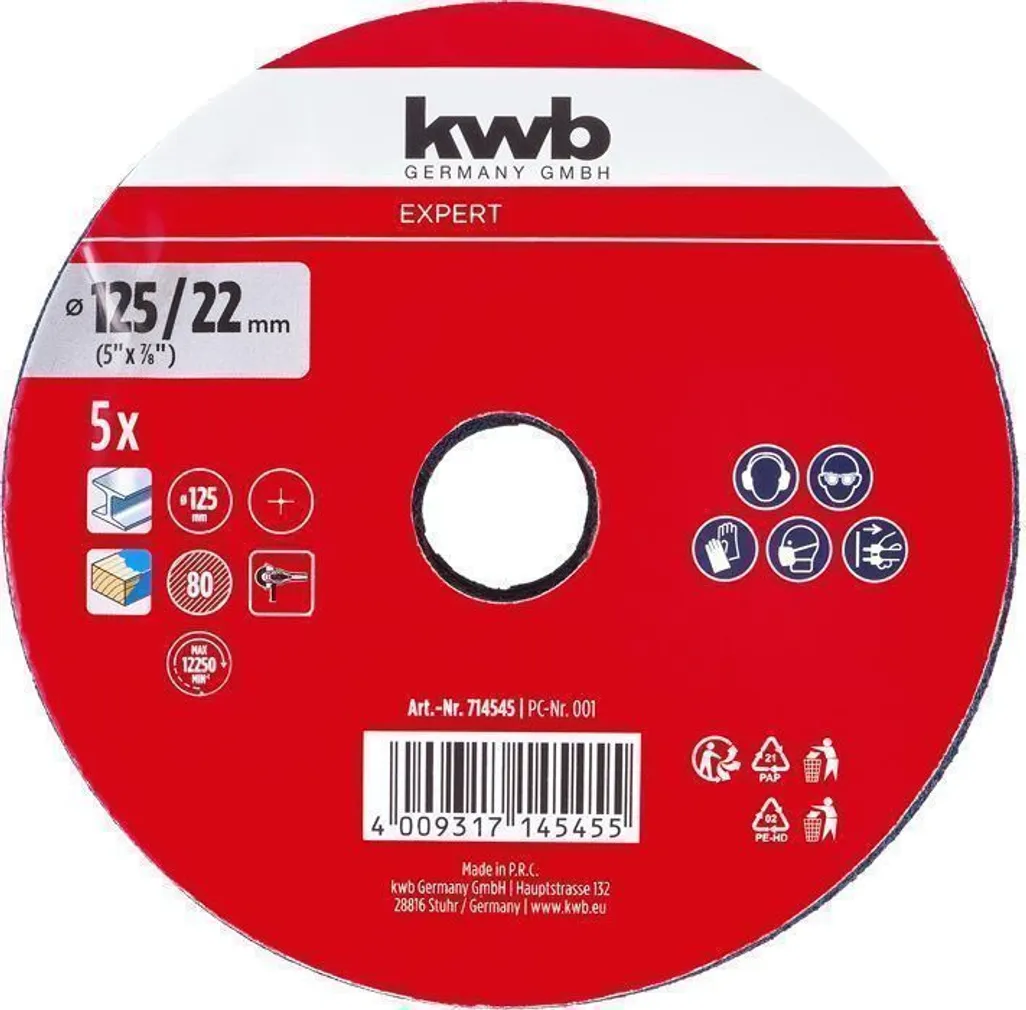 KIUDKETAS KWB, TSIRKOON 125MM G80 5TK