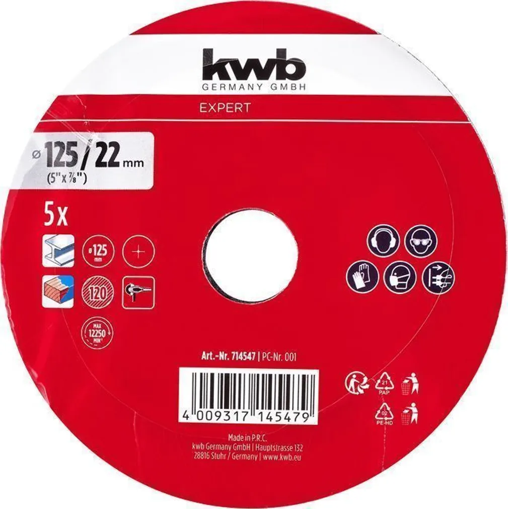 KIUDKETAS KWB, TSIRKOON 125MM G120 5TK