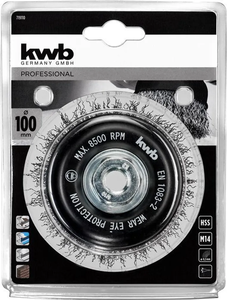 TRAATKAUSSHARI KWB 100/M14 JÄMEDAKIULINE