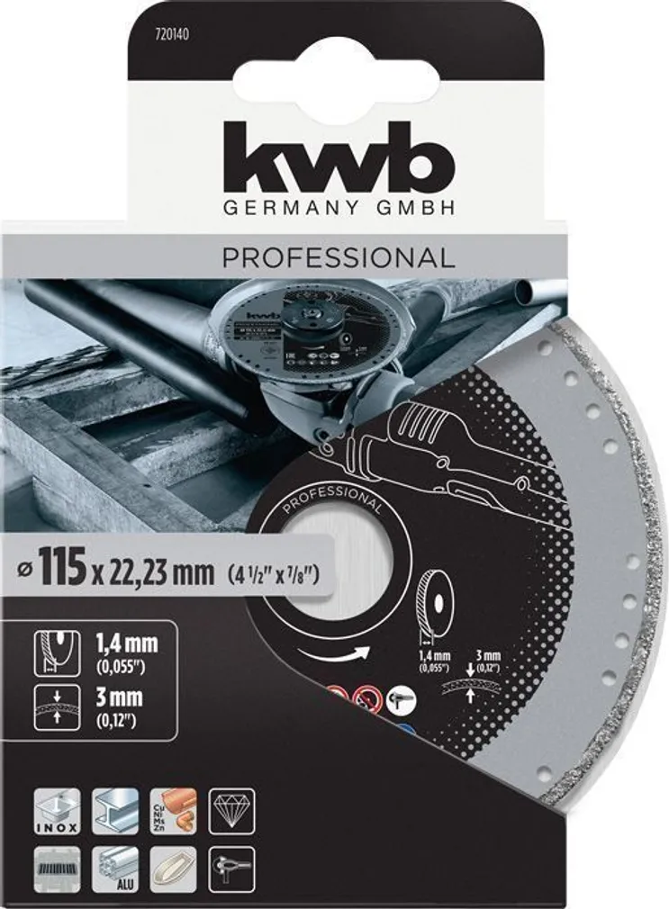 TEEMANTKETAS KWB, METALL 115MM