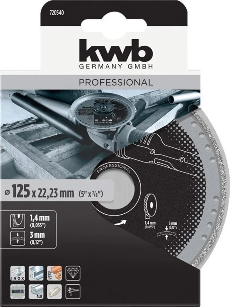 TEEMANTKETAS KWB, METALL 125MM