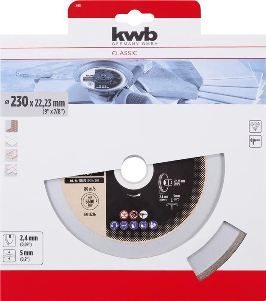 TEEMANTKETAS KWB, PLAADID 230MM