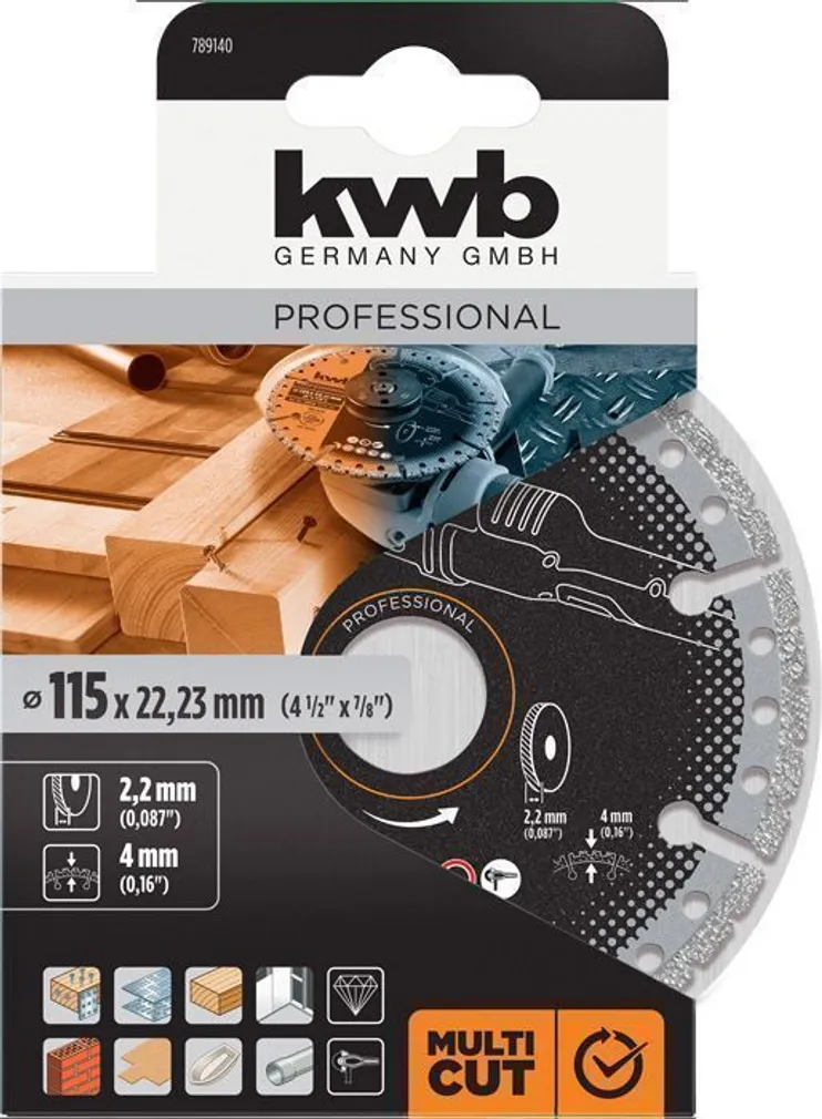 TEEMANTKETAS KWB, UNIVERSAALNE 115MM