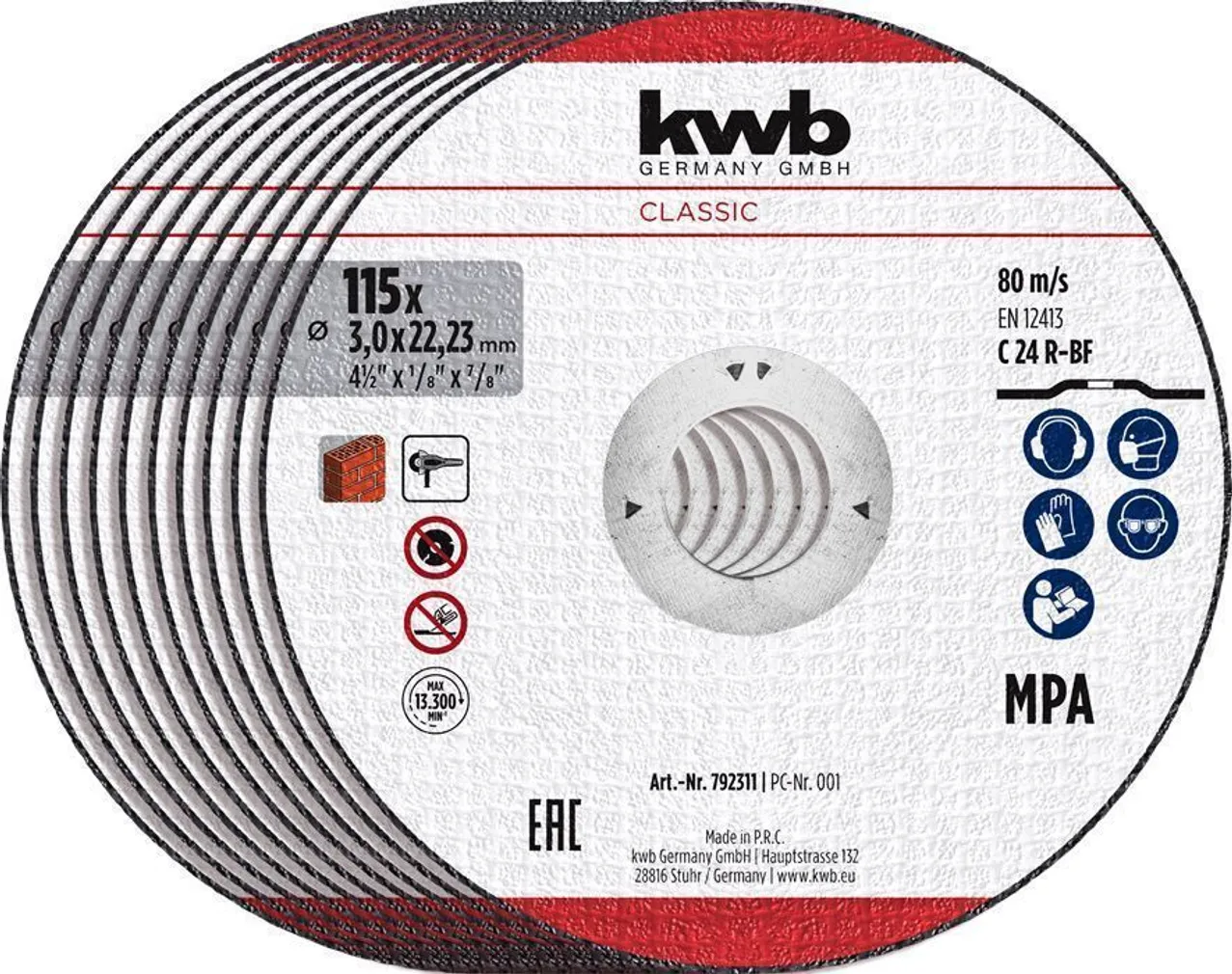 KIVILÕIKEKETAS KWB 115MM 10TK