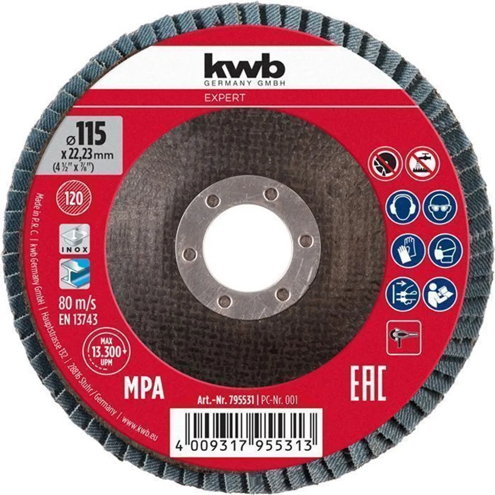 LAMELLKETAS KWB 125MM TSIRKOON P120