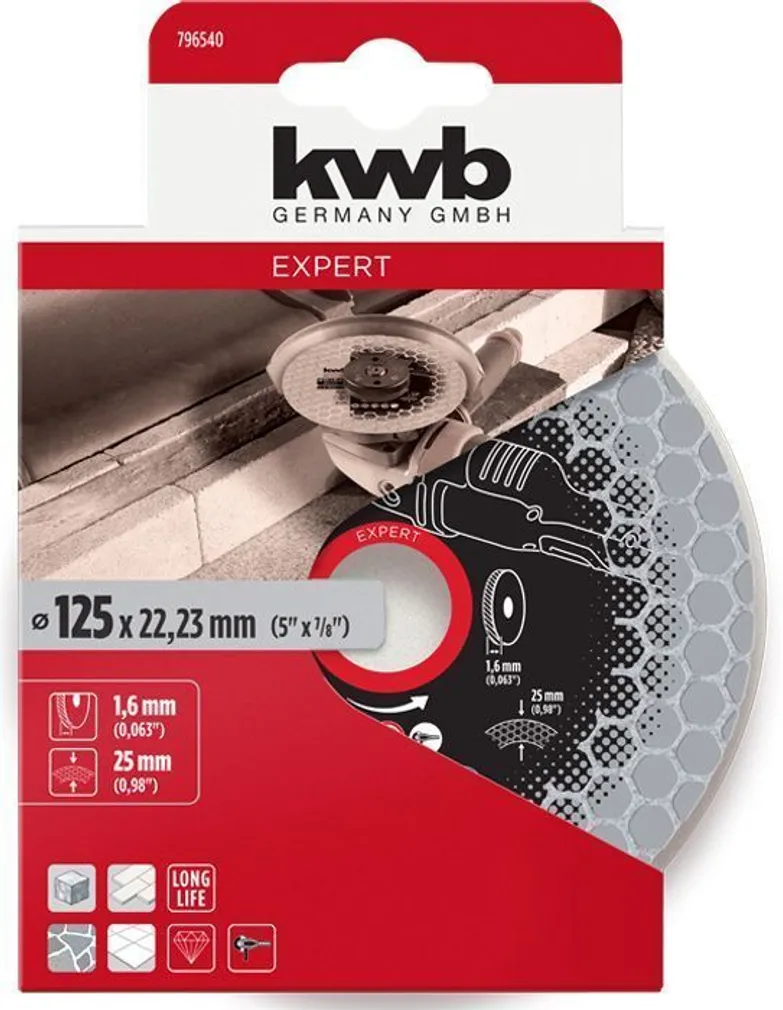 TEEMANTLÕIKE- JA LIHVKETAS KWB 125MM