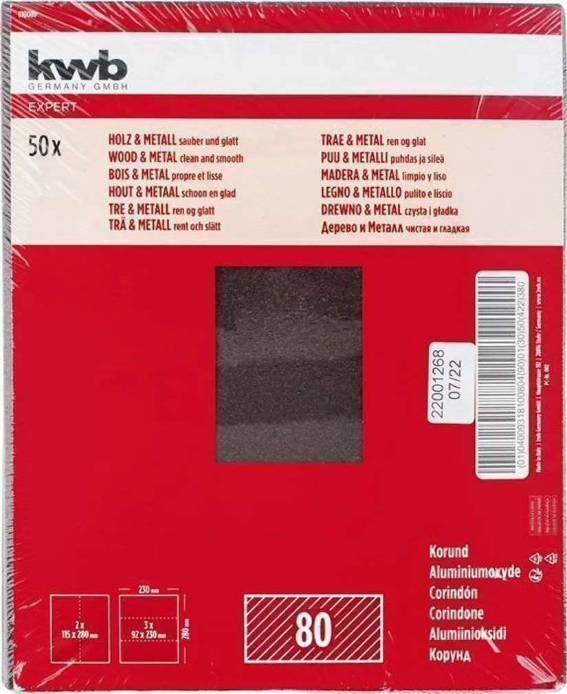 LIHVPABERILEHED KWB, ALUMIINIUMOKSIID P80