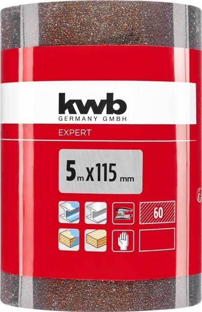 LIHVPABERI RULL KWB 5M 115MM ALUMIINIUMOKSIID P60