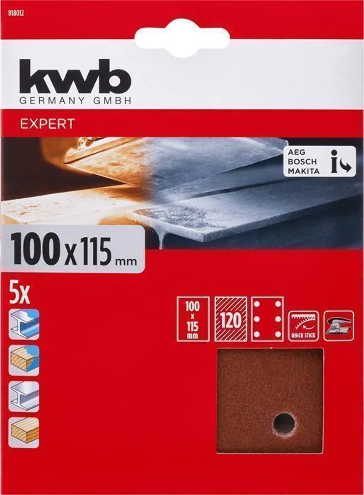 LIIVAPABER KWB, AUGUSTATUD 115X100MM P120 5TK