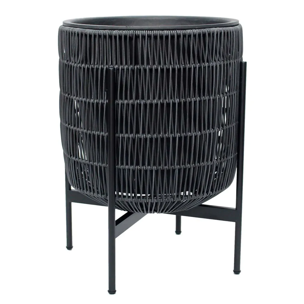 LILLEPOTT WICKER ALUSEGA 38X38XH49CM MUST