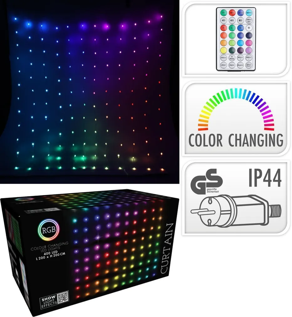 JÕULUTULED 400 LED-KARDIN 200X200CM