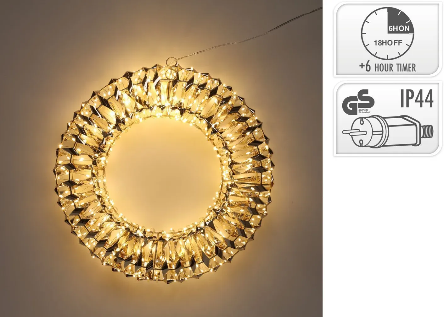 JÕULUPÄRG LED-TULED 38X8X38CM KULDNE