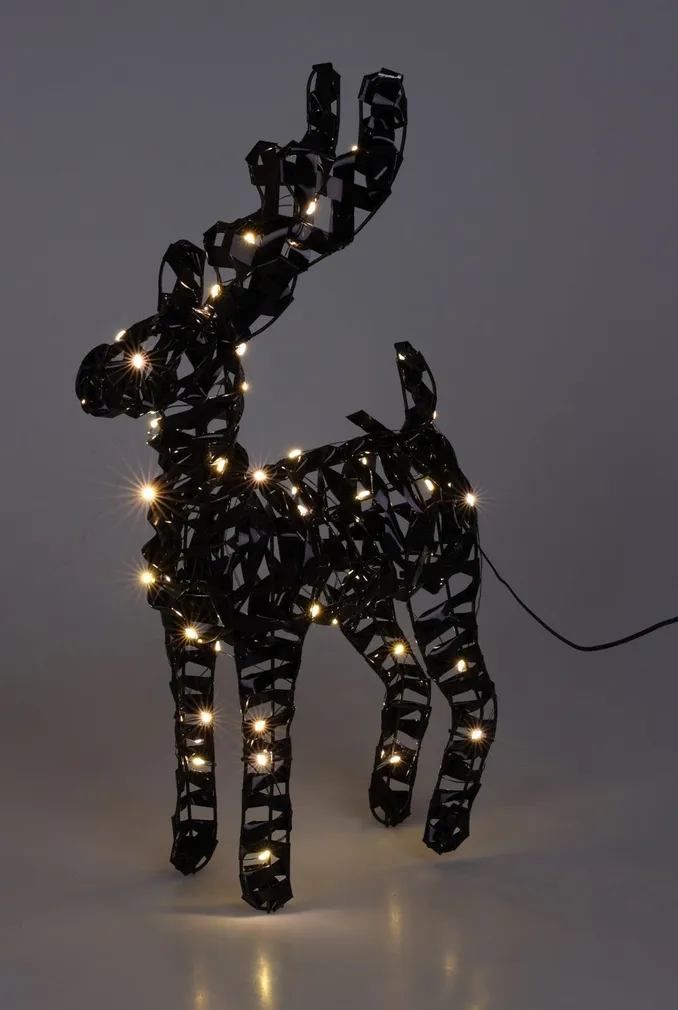 JÕULUKAUNISTUS PÕHJAPÕDER LED-TULED 24X8X37CM MUST