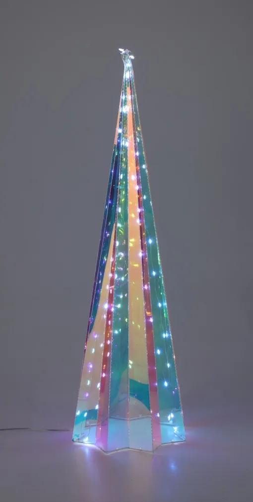 JÕULUKAUNISTUS KOONUS LED-TULED 13X13X40CM VIKERKAAREVÄRV