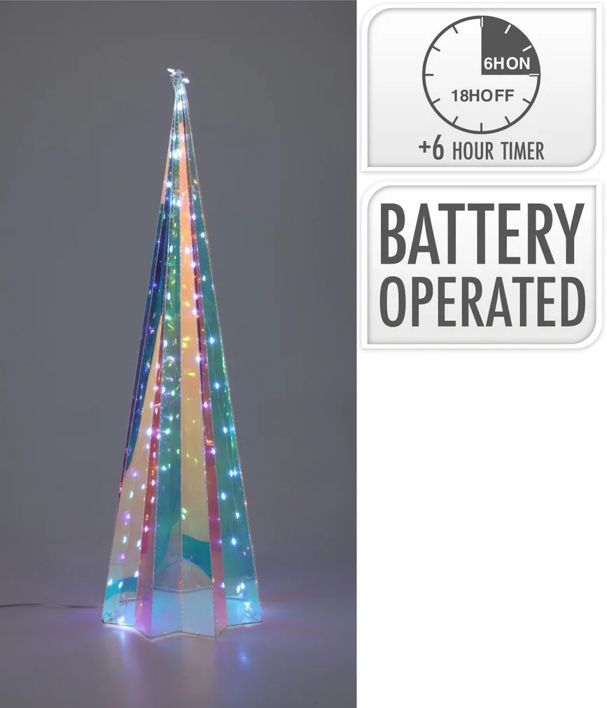 JÕULUKAUNISTUS KOONUS LED-TULED 13X13X40CM VIKERKAAREVÄRV