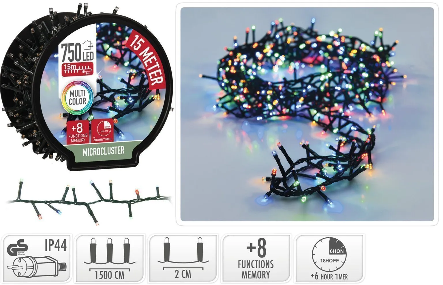 LED-TULED PULDIGA 15M 750L MITMEVÄRVILINE