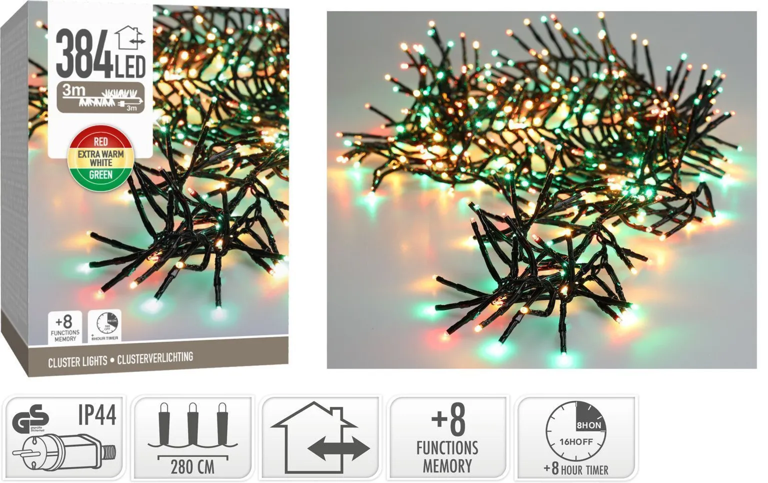 LED-TULED PULDIGA 3M 384L SOE VALGE/ROHELINE/PUNANE