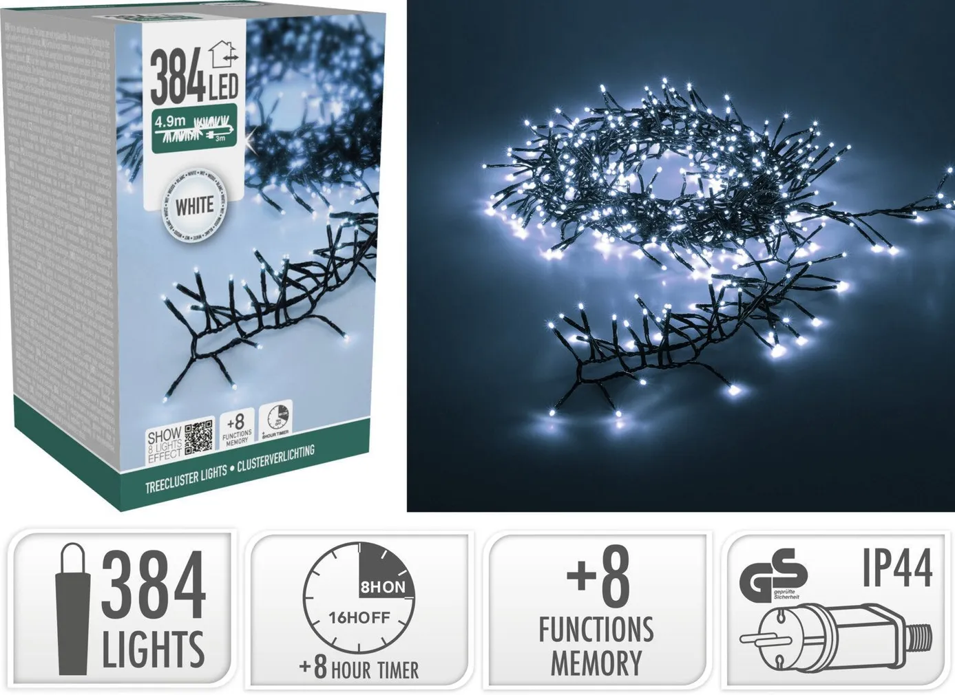 KUUSETULED 384LED VALGE