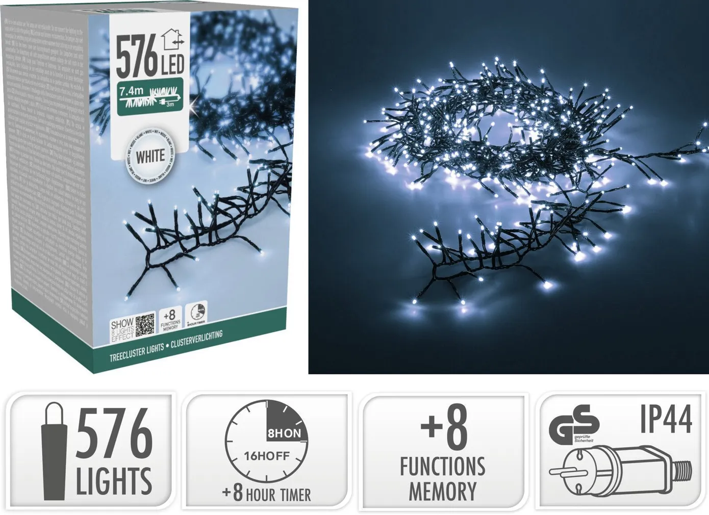 KUUSETULED 576LED VALGE