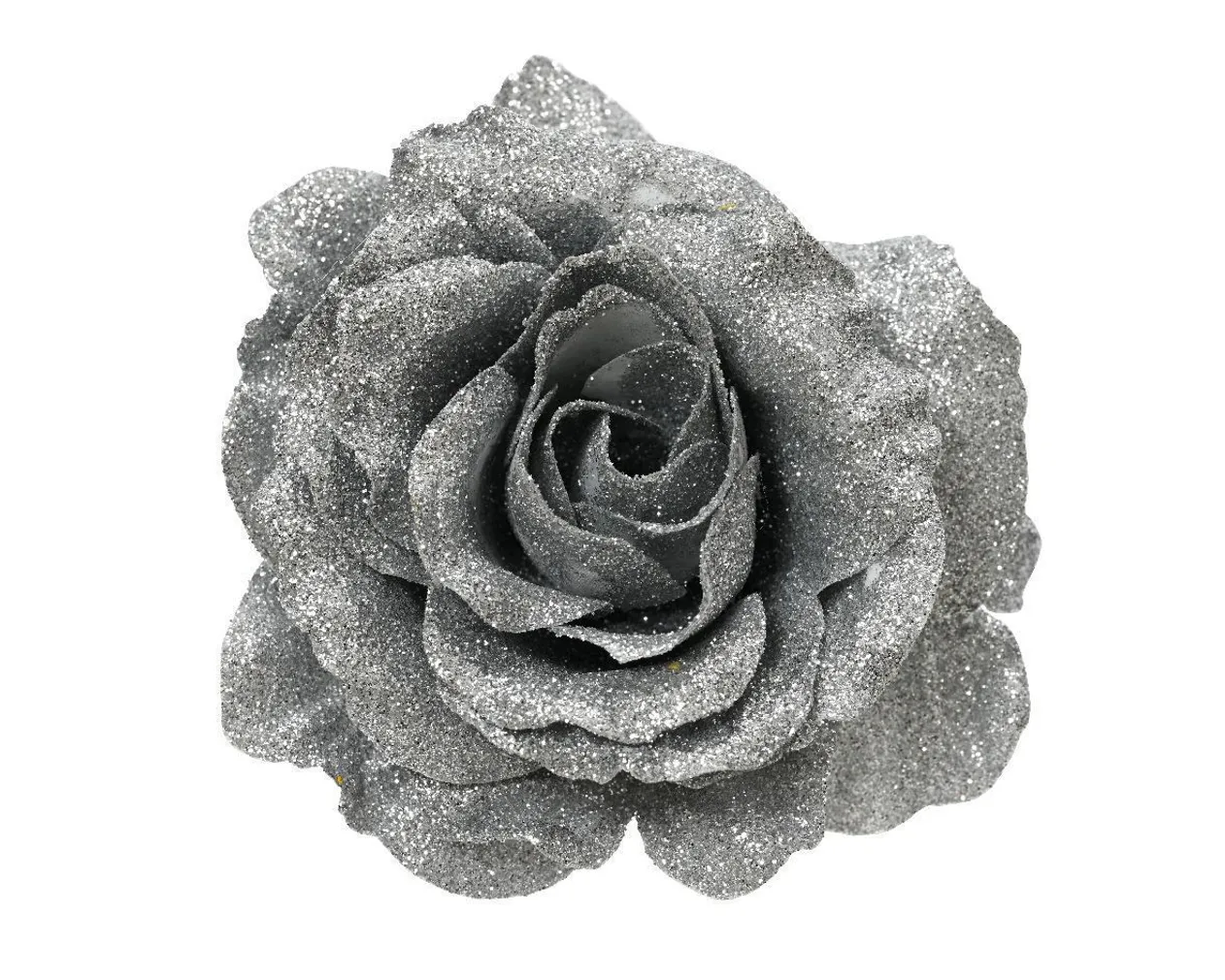 DEKORATSIOON ROOS POLÜESTER 12X12X7CM HÕBE