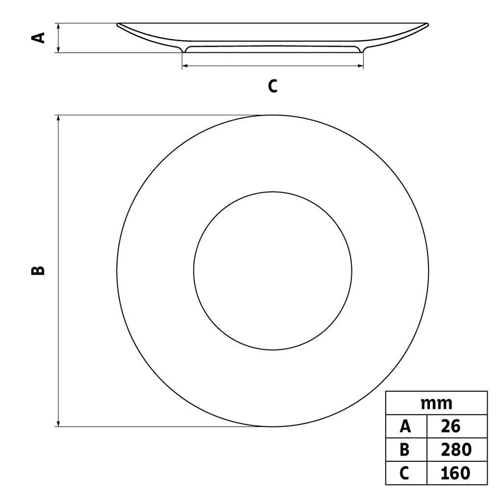 PRAETALDRIK TRAMONTINA MAGNOLIA PORTSELANIST 28CM