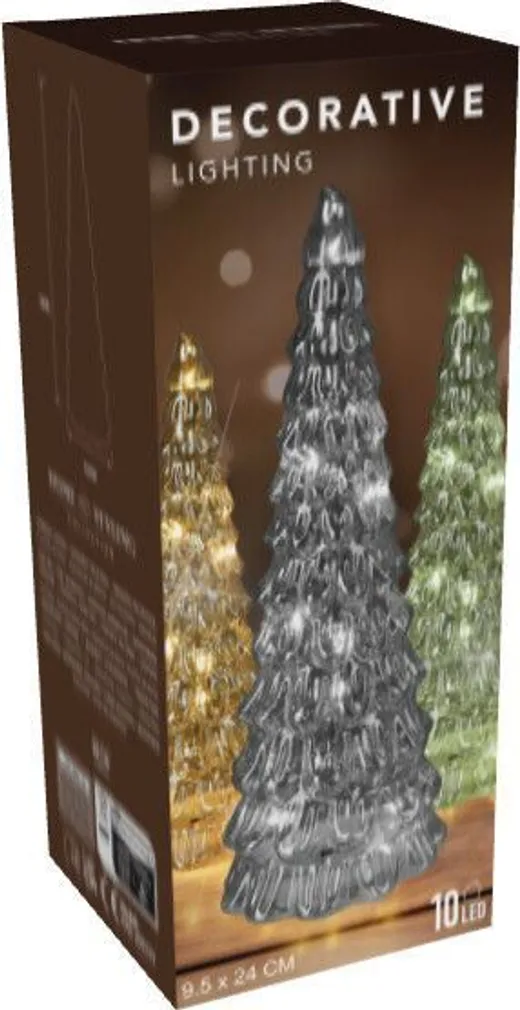 JÕULUKAUNISTUS JÕULUPUU 24CM 10LED HALL KLAAS
