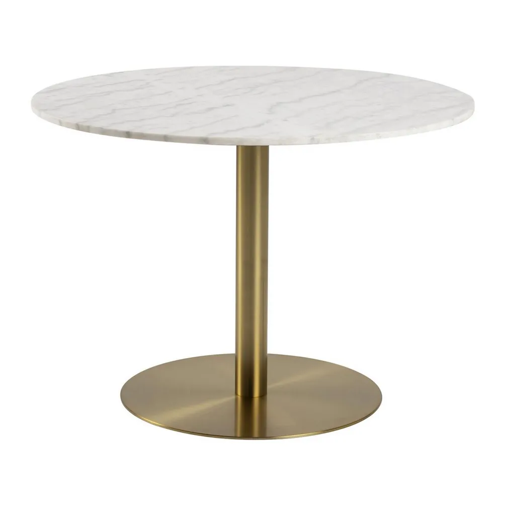 SÖÖGILAUD CORBY D105XH75CM, VALGE MARMOR/MESSING