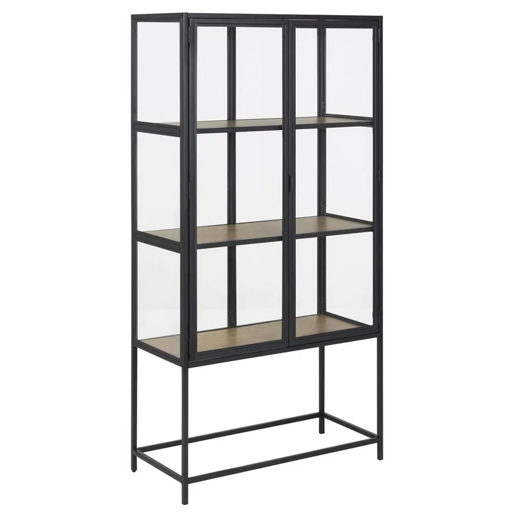 VITRIINKAPP SEAFORD 77X35XH150CM, MUST/TAMM