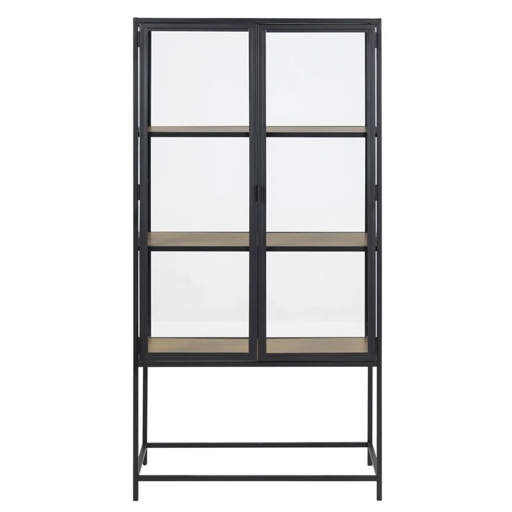 VITRIINKAPP SEAFORD 77X35XH150CM, MUST/TAMM