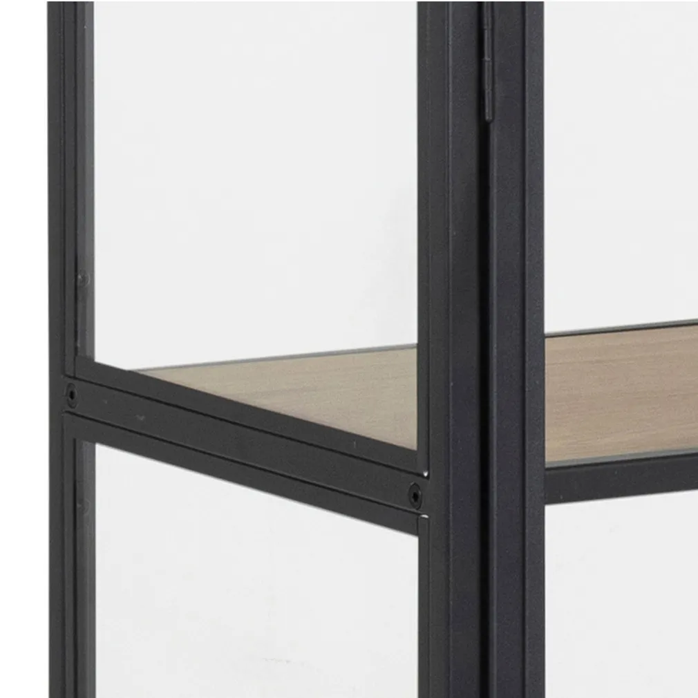 VITRIINKAPP SEAFORD 77X35XH150CM, MUST/TAMM