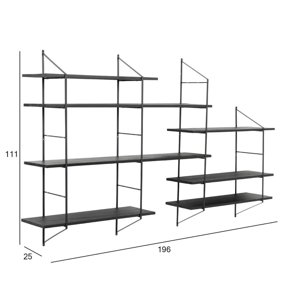 SEINARIIUL BELFAST 196X25XH111CM, MUST