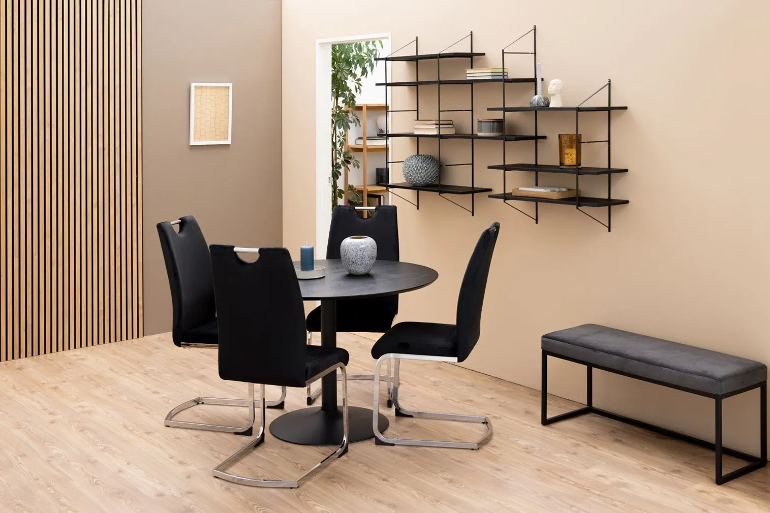 SEINARIIUL BELFAST 196X25XH111CM, MUST