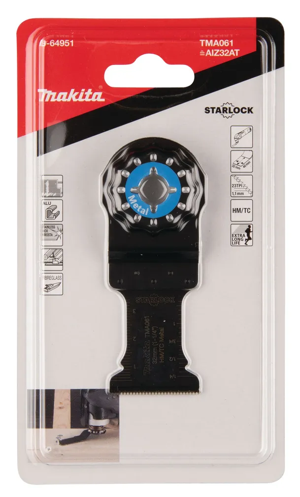 SAETERA MAKITA 32MM MULTITOOL TMA061 HM STARLOCK, METALL