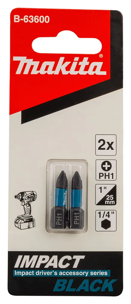 OTSIK MAKITA PH1 25MM B-63600 IMPACT BLACK 2TK