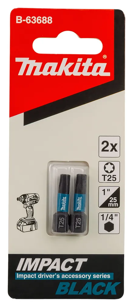 OTSIK MAKITA T25 25MM B-63688 IMPACT BLACK 2TK