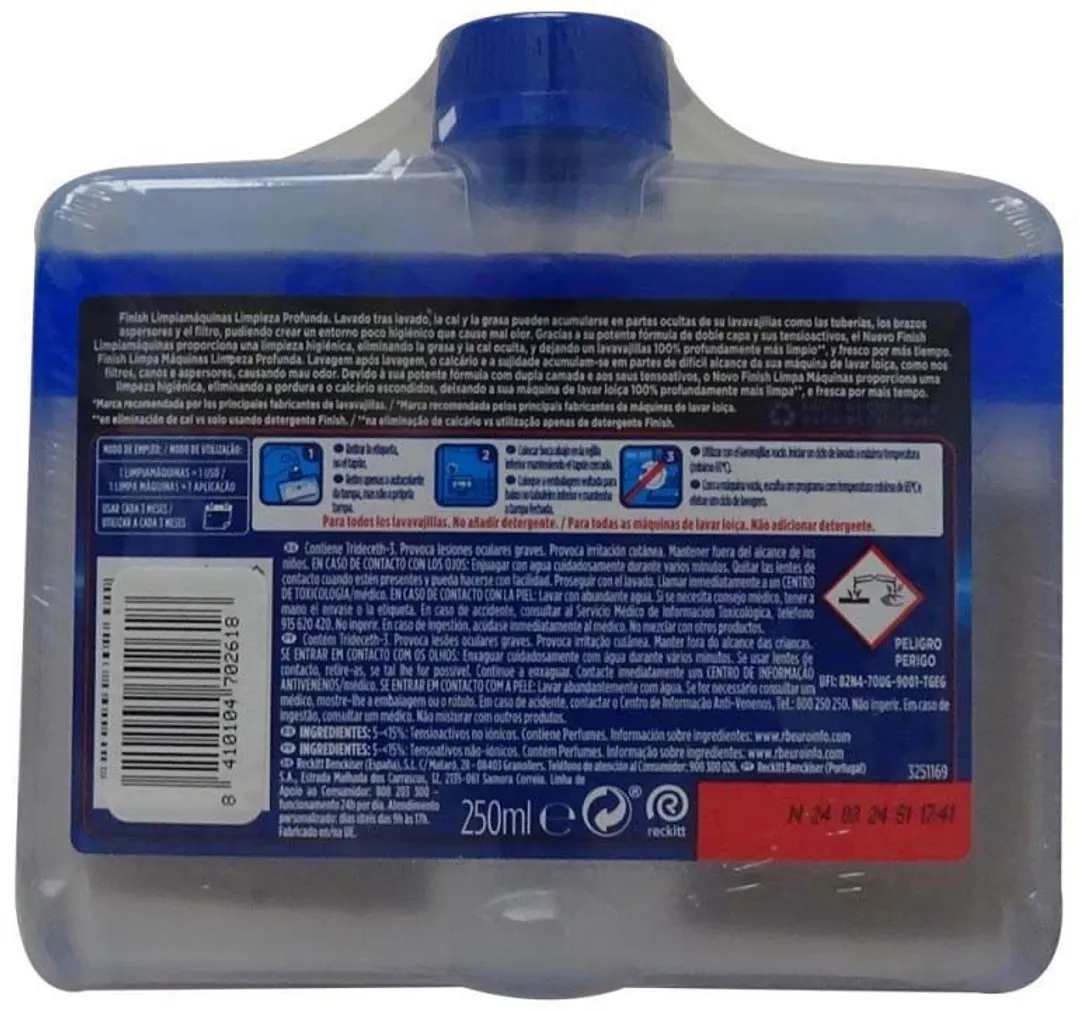 NÕUDEPESUMASINA PUHASTUSVAHEND FINISH 2X250ML