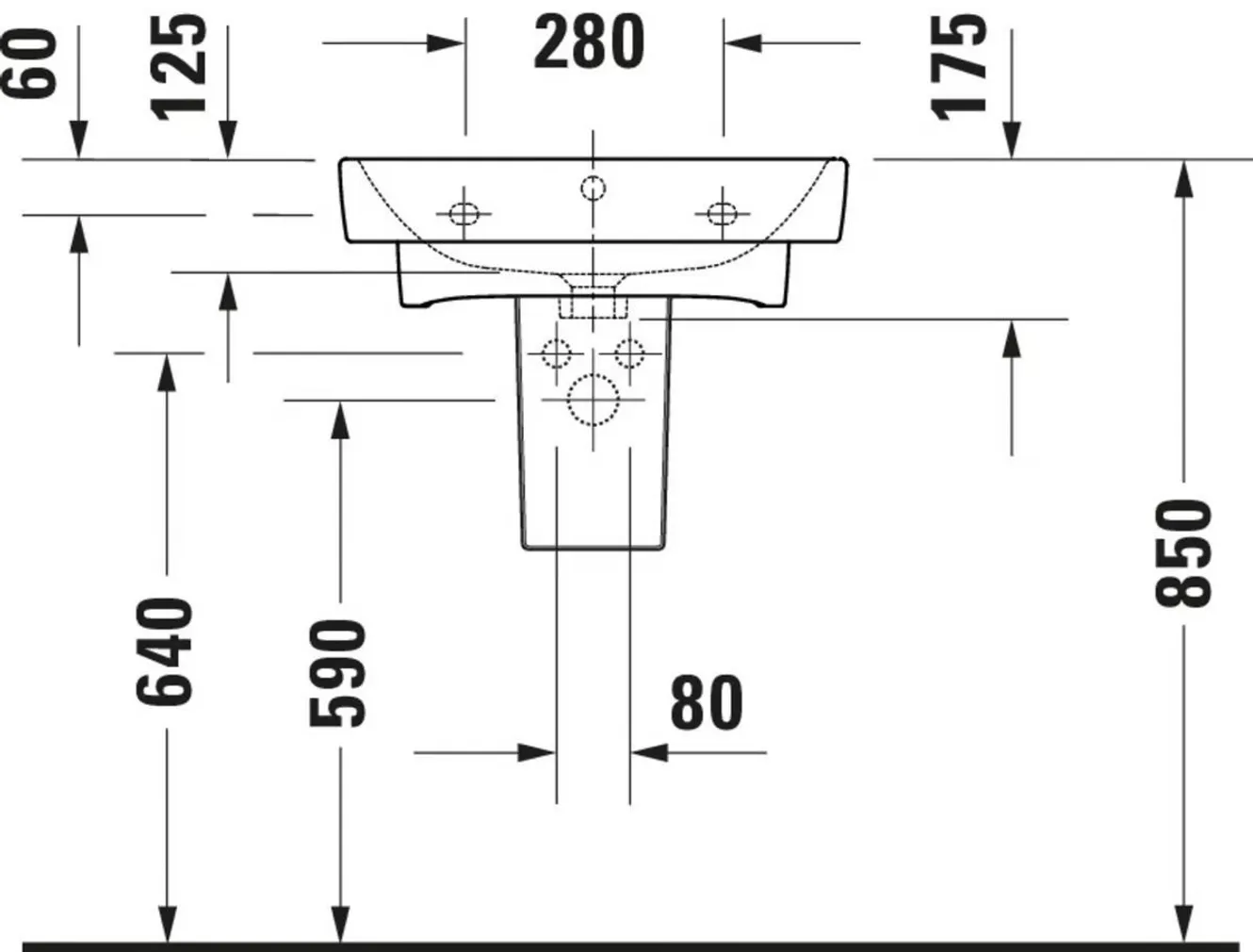 VALAMU DURAVIT NO.1 55CM VALGE