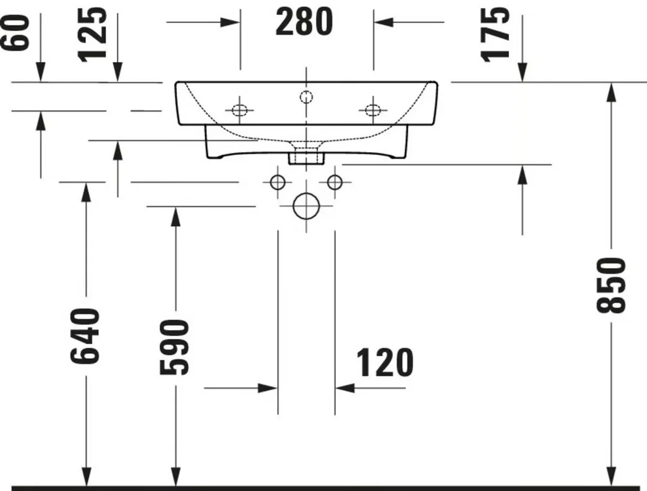 VALAMU DURAVIT NO.1 55CM VALGE