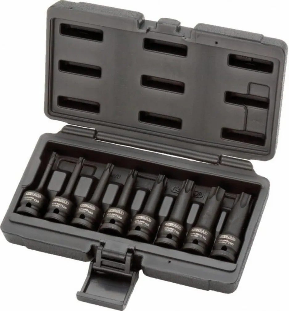 LÖÖKOTSAKUPADRUNITE KOMPLEKT KS TOOLS TORX 1/2´´, 8-OSA