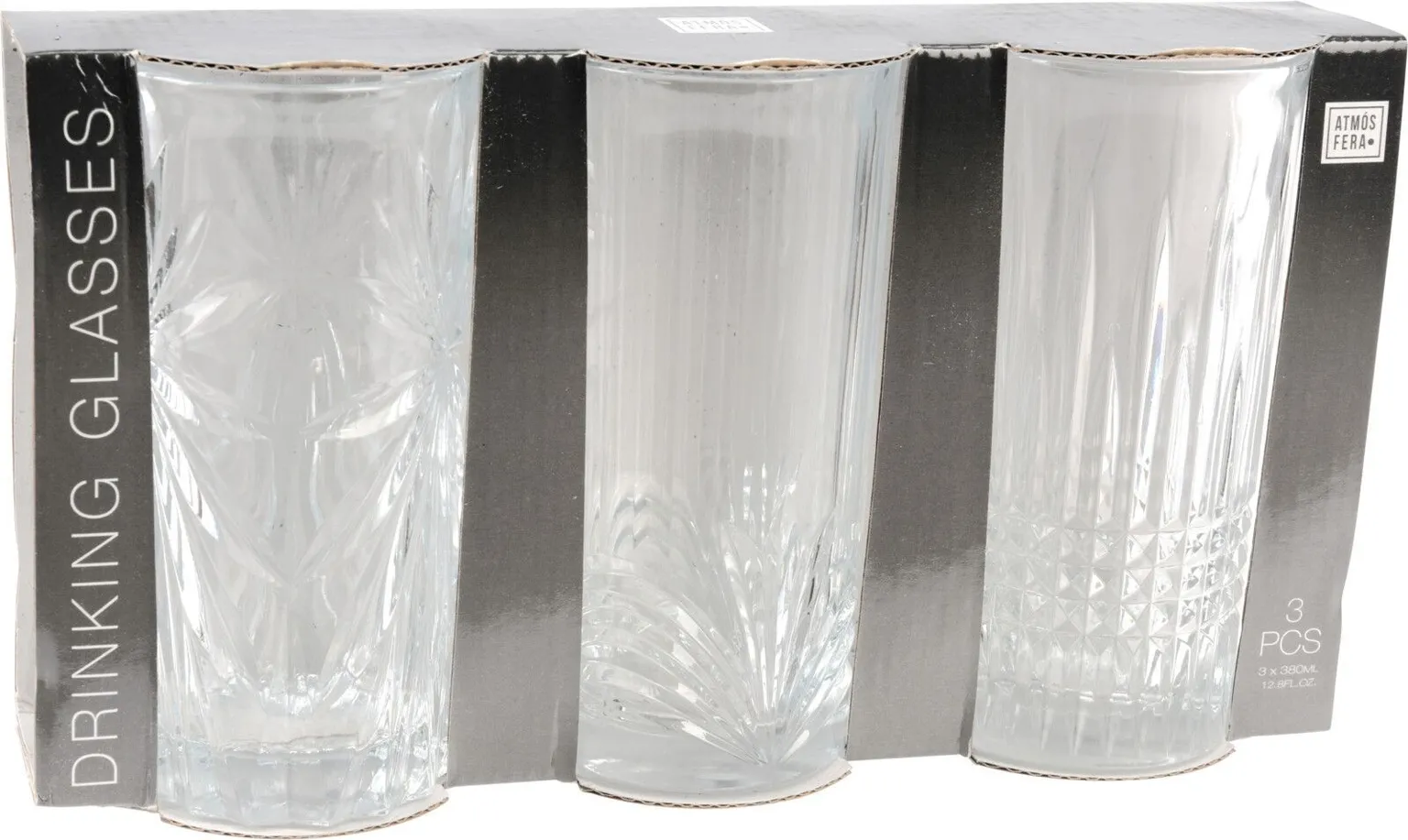 JOOGIKLAASIDE KOMPLEKT 380ML, 3-OSALINE