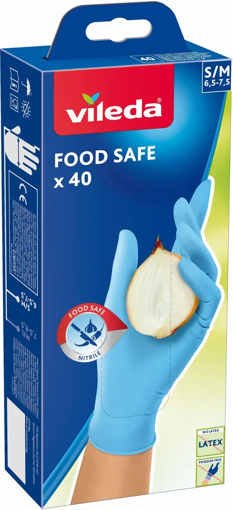 NITRIILKINDAD VILEDA FOOD SAFE S/M 40TK