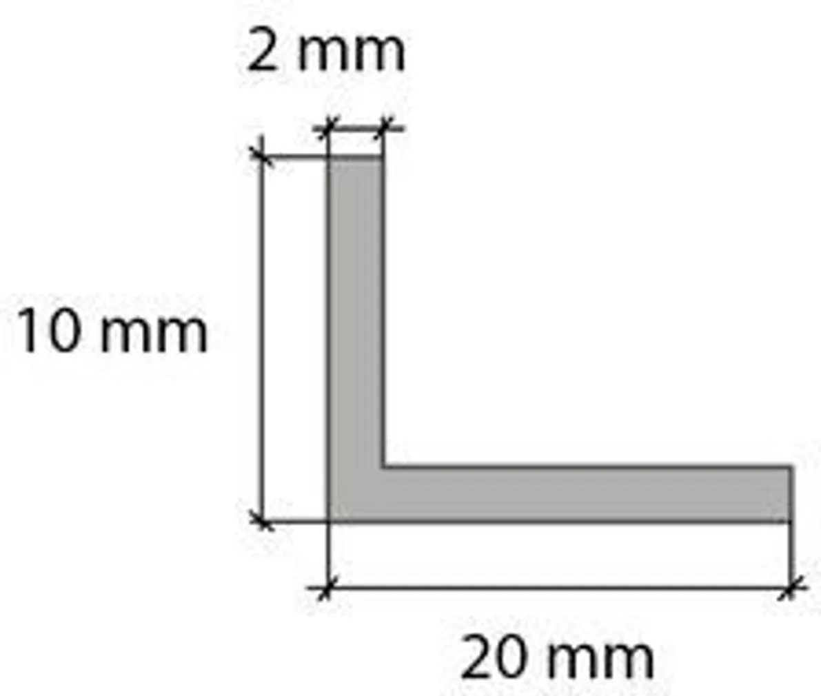 ALUMIINIUM L-PROFIIL CEZAR 20X10X2X2000MM ANOD.HÕBEDANE