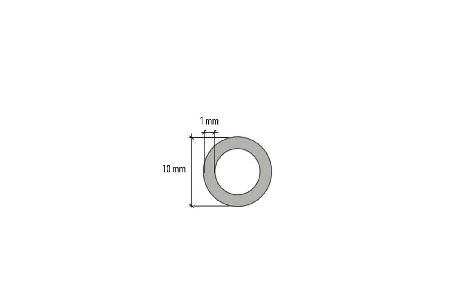 ALUMIINIUM O-PROFIIL CEZAR 10X1X1000MM  