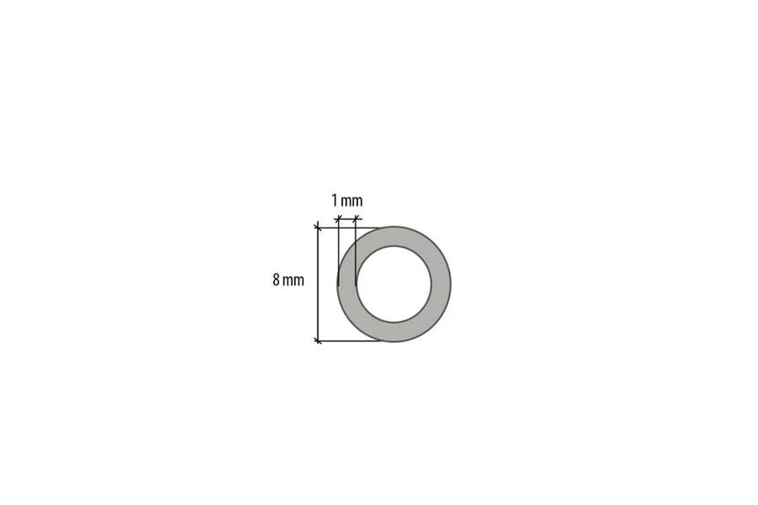 ALUMIINIUM O-PROFIIL CEZAR 8X1X1000MM  